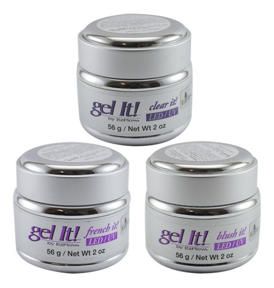 Kit 3 Geles Contructores Ezflow Gel It Uñas Esculpidas X 56 0