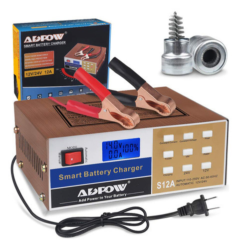 Adpow Cargador De Bateria Inteligente Automotriz 12 V 24 12 0