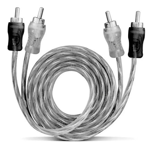 Cabo Rca Injetado 1 Metro Plug Metal Tech One Listrado 4mm 0
