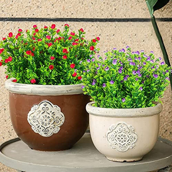 8 Paquetes De Flores Artificiales Para Exteriores Resistente 1