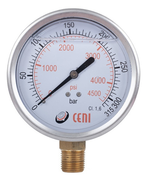 Manometro Ø 100mm Caja Inoxidable C/glicerina 315 Bar/psi 0 Manometro Ø 100mm Caja Inoxidable C/glicerina 315 Bar/psi 0