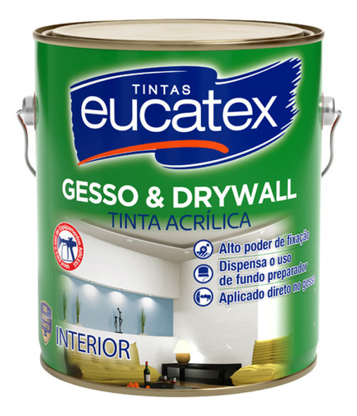 Tinta Para Gesso Drywall Com Fundo 3,6 Branca Eucatex 0