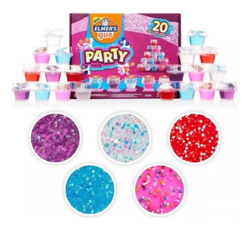 Slime Elmers Gue Mini Kit Party Pack X 20 Piezas + Toppings 0