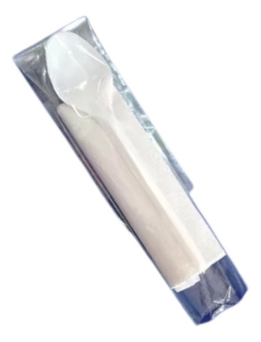 Colher De Sobremesa Dscartavel Embalada C/guardanapo 500und 1
