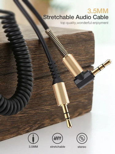 Cable Auxiliar 90° Miniplug 3.5mm Tipo Codo / Cable Espiral 1