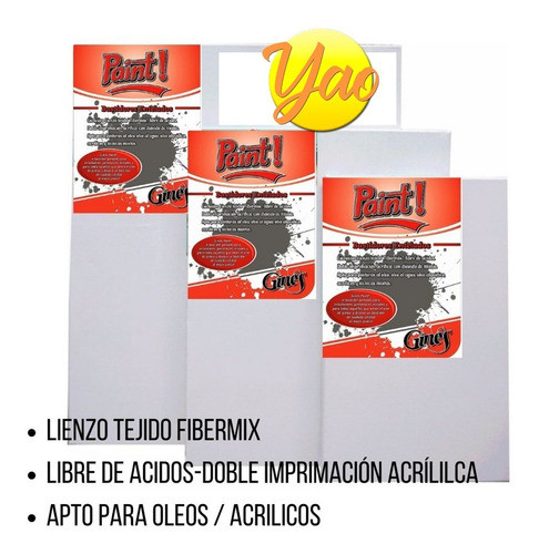 Listo/usar Entelado Bastidor Estudio Puro Algodo 35x45.gines 1