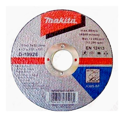 Disco De Corte Para Metal Makita 4.1/2  D-19928-10 0