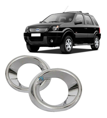 Kit X 2 Aplique Cromado Ford Ecosport 2003 2004 2005 2006 2007 Aro Faro Auxiliar 0
