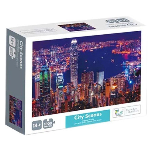 Rompecabezas Puzzle 1000 Piezas Nueva York De Noche Eeuu 0