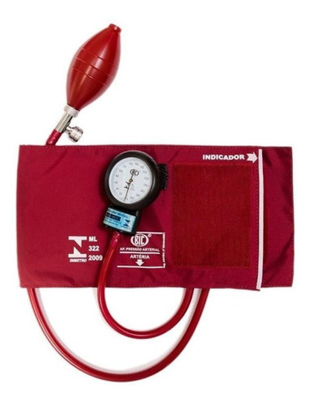 Aparelho Pressão Adulto Pvc Nylon Vinho Bic - 12x S/juros 0