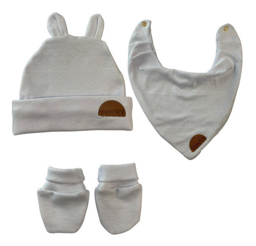 Kit 3 Pçs Tocas Luvas Babeiros Para Recem Nascido Vanetex 0