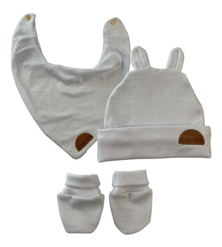 Kit 3 Pçs Tocas Luvas Babeiros Para Recem Nascido Vanetex 1