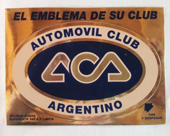 Calcomanía Autoadhesiva Del Automóvil Club Argentino Dorada 0 Calcomanía Autoadhesiva Del Automóvil Club Argentino Dorada 0