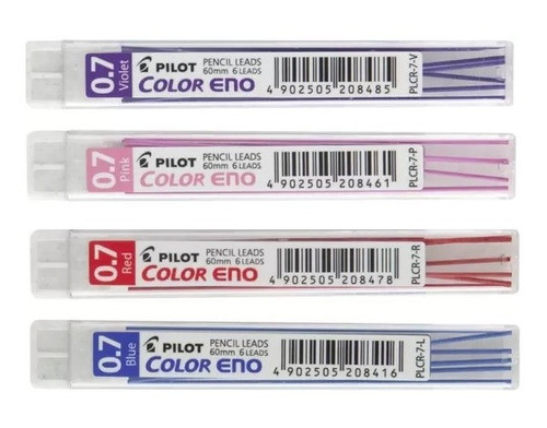 Grafite Pilot Color Eno 0.7mm Colorido Kit 4 Unidades 0