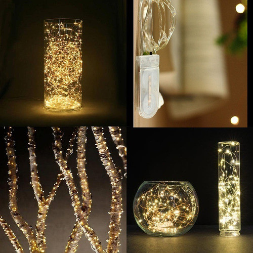 Guirnalda 20 Luces Micro Led Cálido Con Pilas 2mts 1