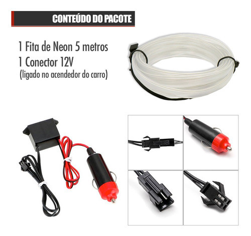 Fita Led Painel Corsa Classic 2003 Luz Interna 5m Azul Bebê 1