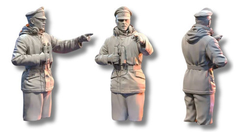 Oficial Alemán Invierno Ww2 Escala 1/16 (12cm), Color Blanco 0