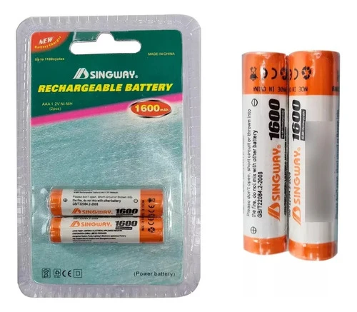 Blister 2 Pilas Aaa Singway Recargables 1600 Mah Baterias Gs 0