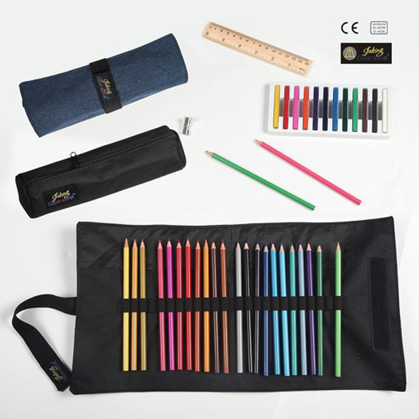 Artist Roll Up Organizer Case-24 Slots Envoltura Azul Con Un 1 Artist Roll Up Organizer Case-24 Slots Envoltura Azul Con Un 1