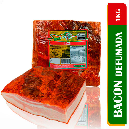 Tradicional Bacon Português Defumado 1kg - Sabor Intenso 1