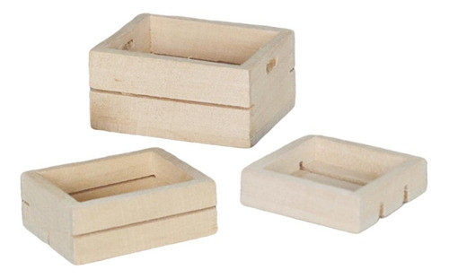 Caixa De Frutas De Madeira Caixa De Bonecas Miniaturas 0