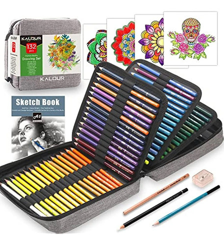 Kit 132 Lápis Colorido Óleo Pintura Artística Desenho 0