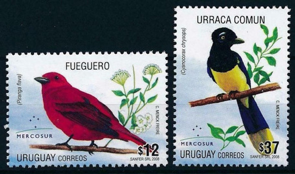 Fauna - Pájaros - Mercosur - Uruguay - Serie Mint 0