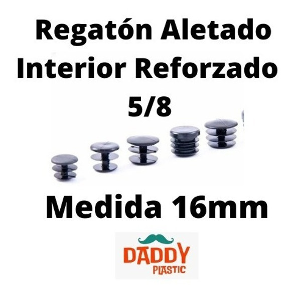 Regatón Plastico Aletado Interior Reforz. 5/8 (16mm) X 10u 1