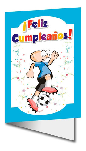 Dos Tarjetas De Feliz Cumpleaños Infantil Jugador De Futbol 0