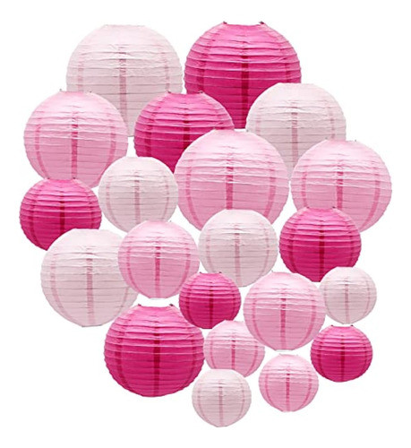 Faroles De Papel Rosados Decorativos, Colgantes 0