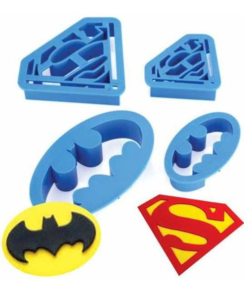 Set Cortantes  Superman Batman Cookies Fondant Super Héroes 0