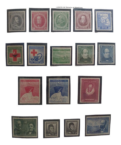 Ch205 Chile Varias Series Completas Año 1943-48 Mint 0