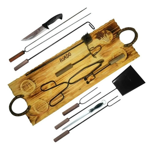 Set Asador Juego Parrillero Kit Asado Regalo Dia Del Padre 0