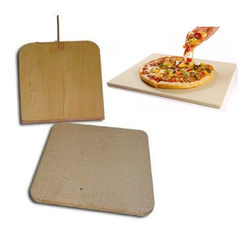 Placa Refractaria Piso De Piedra Para Horno + Pala Pizzera 0