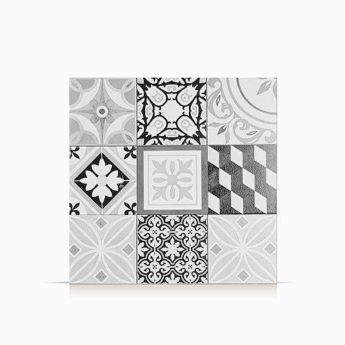 Ceramica 56x56 Calcareo Gris Y Blanco Lourdes 1ra 0