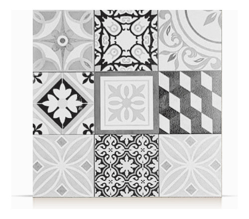 Ceramica 56x56 Calcareo Gris Y Blanco Lourdes 1ra 0