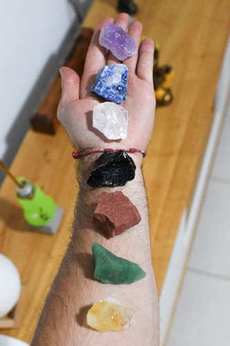 Kit 7 Chakras Piedras Energeticas Grandes En Bruto + Guia 1