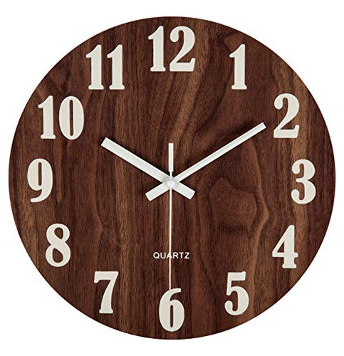 Reloj  Pared Madera Estilo Toscano Oficina Hogar Silencioso 0