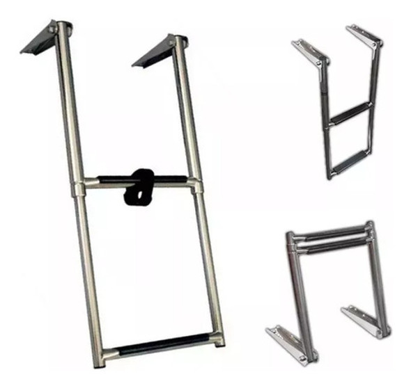 Escalera Náutica Plegable Inoxidable 2 Escalones S Planchada 0
