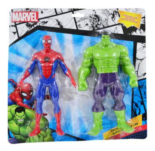 Muñeco Articulado Spiderman Y Hulk 23cm En - 54009 0