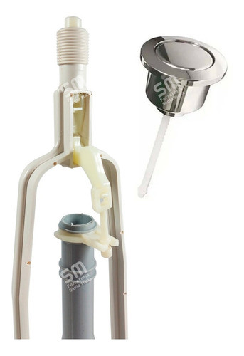 Valvula Descarga P/ Mochila Deposito + Botón Tipo Roca Capea 1