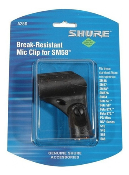 Pipeta Microfono Shure A-25d Sm58 Sm57 87 Pg Beta Bg 19mm 0