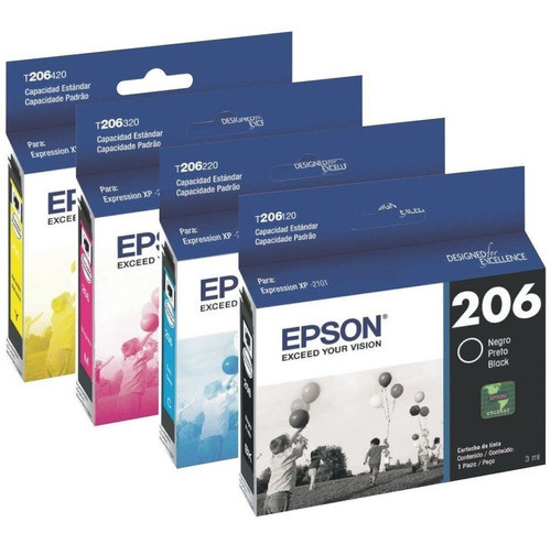 Cartucho De Tinta Epson T206 Pack De Los 4 Colores P/xp 2101 0