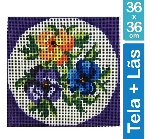 Kit Tela Para Bordar 36x36 - 3404 Flores 0