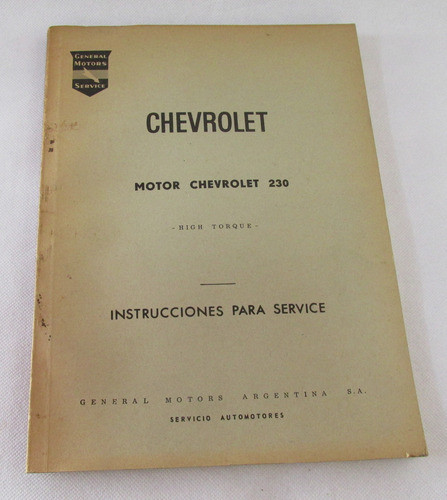 No Libro! Service Motor 230 General Motors De Agencia Chevro 0