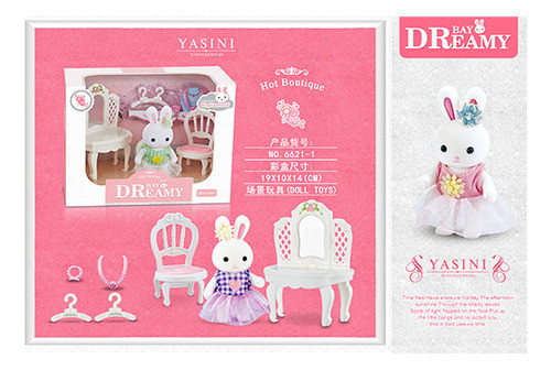 Playset Bay Dreamy Conejita Con Tocador Y Accesorios Ub 1