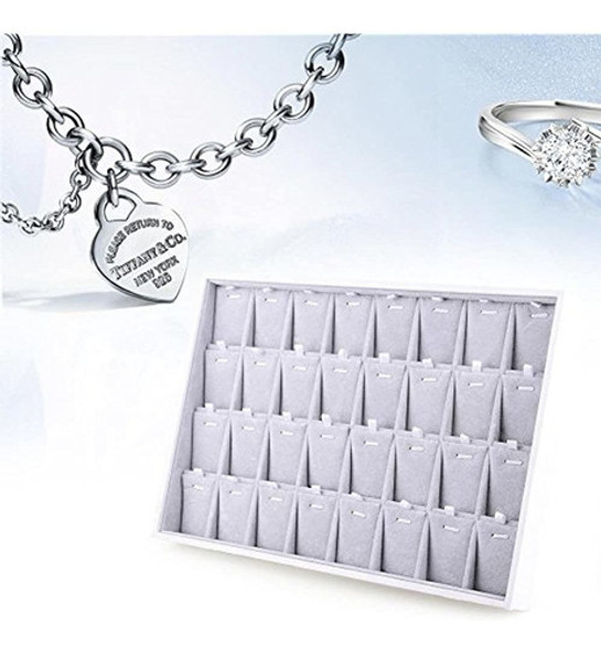 Bandeja De Joyeria Apilable De Terciopelo Oirlv 32 Rejillas 1