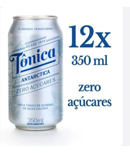 Água Tônica Antarctica Zero Lata Com 350ml 12 Unidades 0
