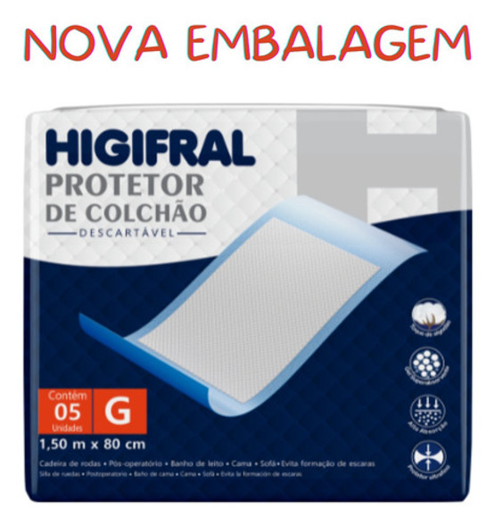 Kit Protetor De Colchão Descartável Higifral G 10 Unidades 1 Kit Protetor De Colchão Descartável Higifral G 10 Unidades 1