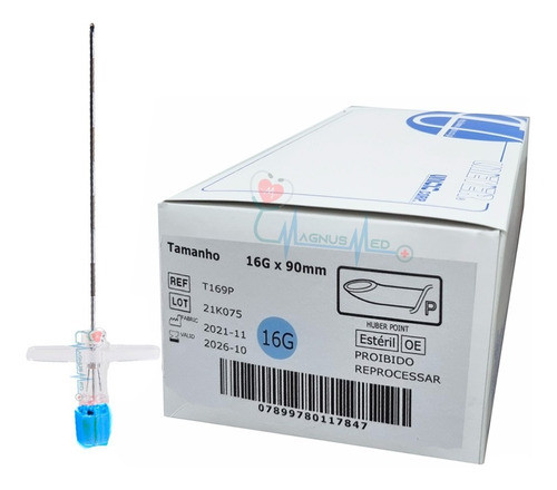 5 Un Agulha Tuohy Epidural Spinal-quincke Desc. 16gx90mm 0